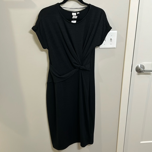 Gap Softspun Short Sleeve Twist-Knot Midi Dress NWT - Picture 1 of 9